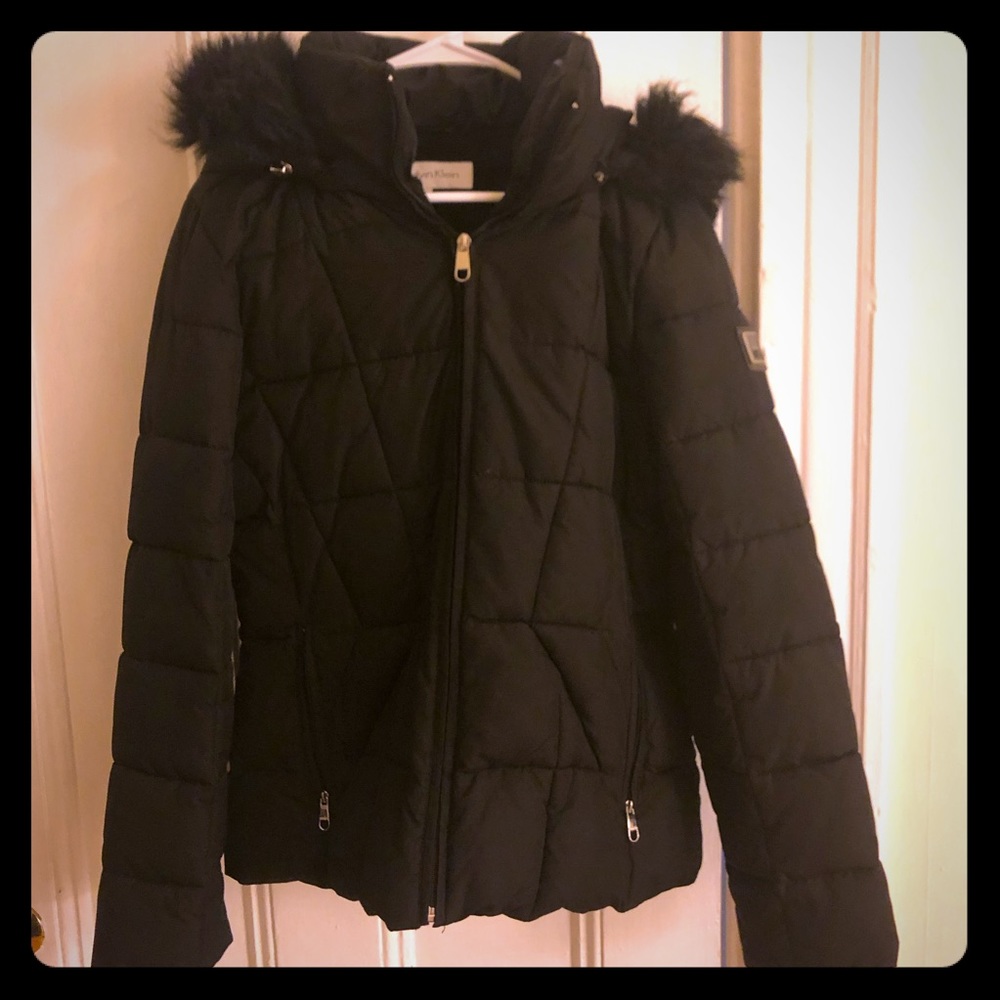 Calvin Klein Women Hooded Puffer Jacket Size Mediu